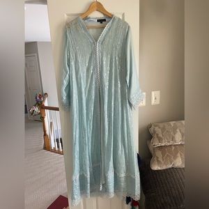 Brand new sky blue agha noor gown 3 piece large